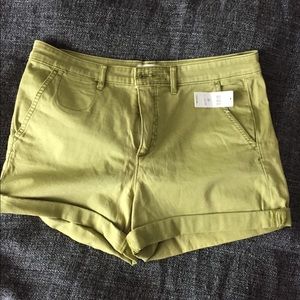 NWOT Anthropologie Relaxed Green Chino Short 30